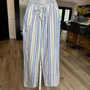 DKNY Classic Petite Striped Cropped Wide Leg Pants, Petite Small